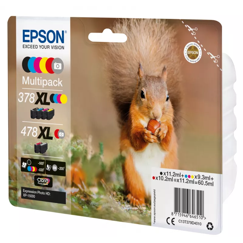 Epson Squirrel Multipack 6-Farben 378XL / 478XL Claria Photo HD Tinte