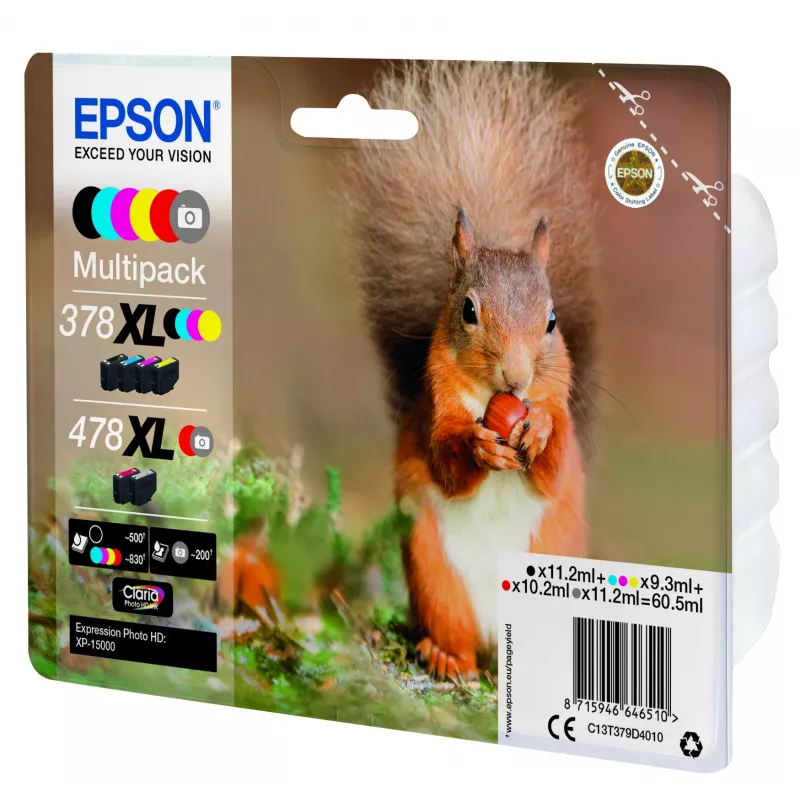 Epson Squirrel Multipack 6-Farben 378XL / 478XL Claria Photo HD Tinte