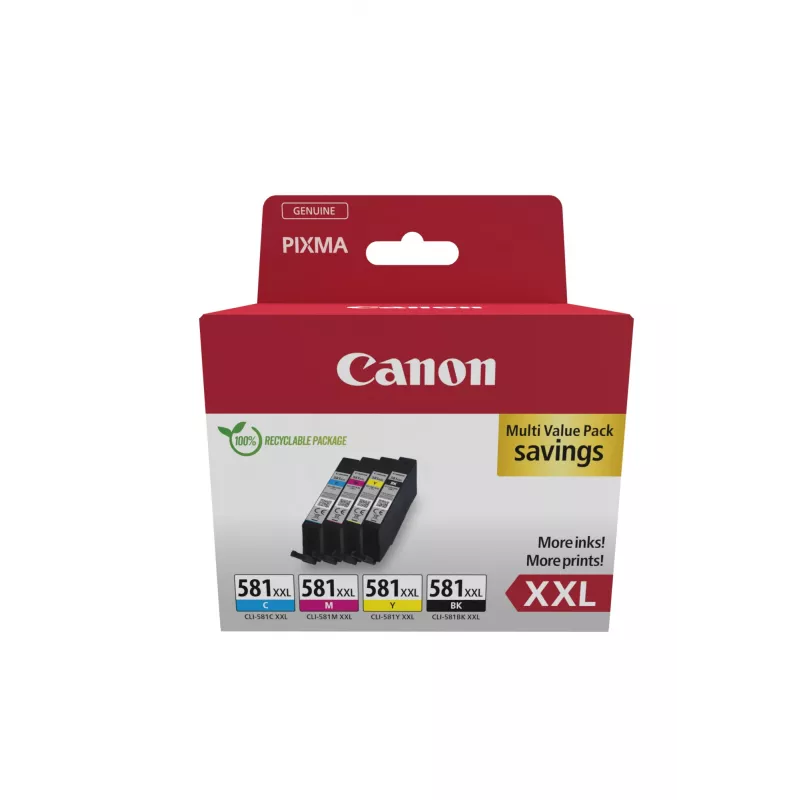 Canon 1998C006 Tintenpatrone 4 Stück Original Schwarz, Cyan, Magenta, Gelb
