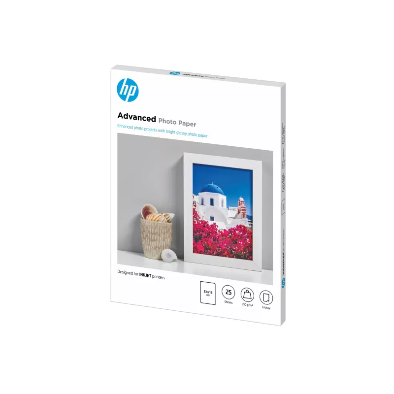 HP Advanced Photo Paper, Glossy, 250 g/m², 13 x 18 cm (127 x 178 mm), 25 Blatt