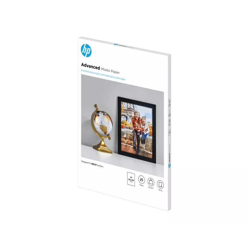 HP Advanced Fotopapier, glänzend, 250 g/m², A4 (210 x 297 mm), 25 Blatt