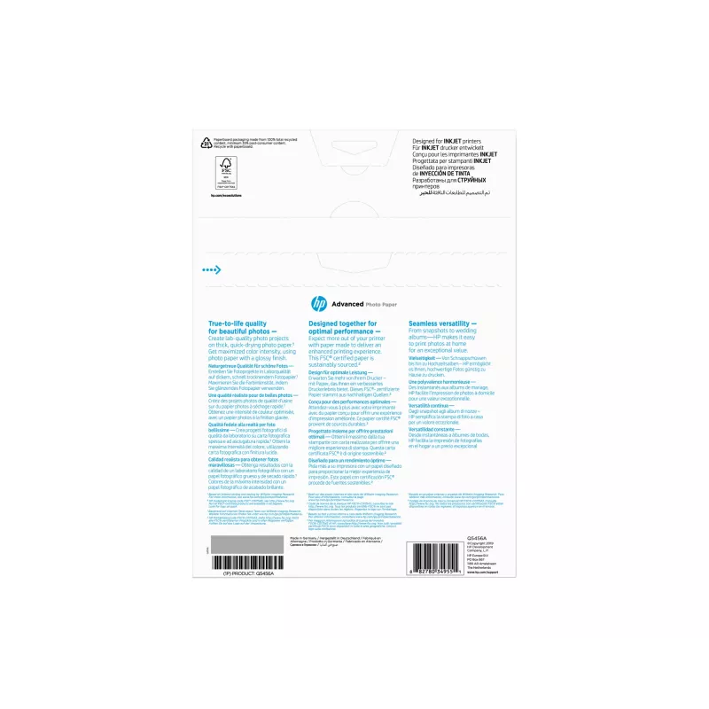 HP Advanced Fotopapier, glänzend, 250 g/m², A4 (210 x 297 mm), 25 Blatt