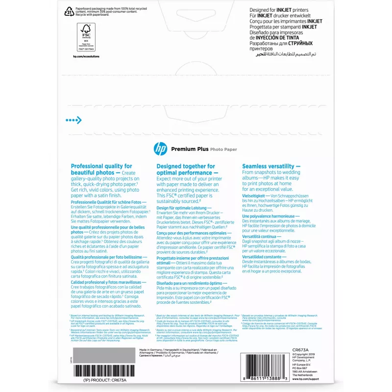 HP Premium Plus Fotopapier Satin 300 g/m² A4 (210 x 297 mm) 20 Blatt