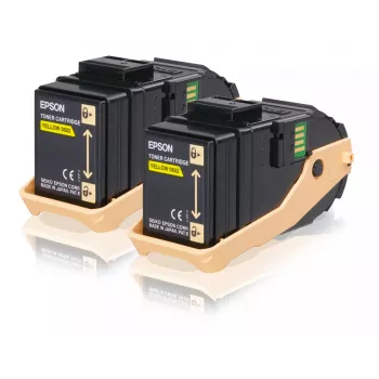Epson Doppelpack Tonerkartusche Gelb 7,5kx2, 7500 Seiten, Gelb, 1 Stk.