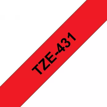 Brother TZE-431 Beschriftungsband Schwarz auf Rot