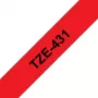 Brother TZE-431 Beschriftungsband Schwarz auf Rot