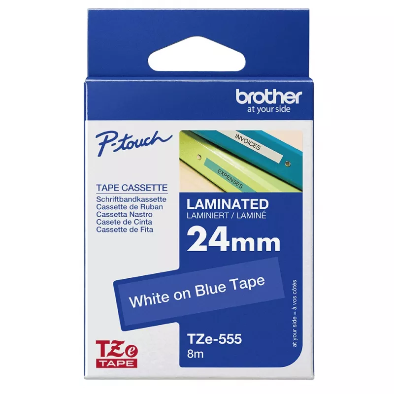 Brother Laminiertes Band 18 mm, Schwarz auf Blau, TZe, Grau, Thermotransfer, Philippinen, 5 Jahr(e)