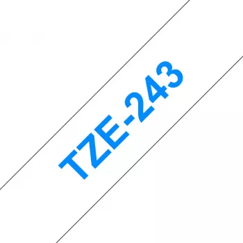 Brother TZE-243 Beschriftungsband Blau auf Weiß