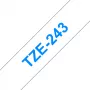 Brother TZE-243 Beschriftungsband Blau auf Weiß