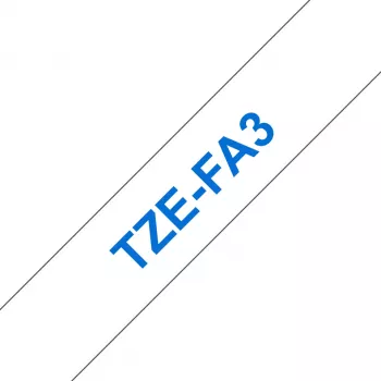Brother TZE-FA3 Beschriftungsband Blau auf Weiß