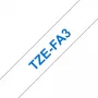 Brother TZE-FA3 Beschriftungsband Blau auf Weiß