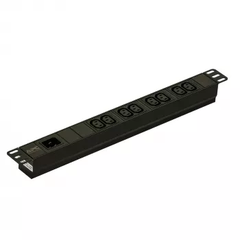 APC Easy Rack PDU, Basic, 1U, 1 Phase, 3,7 kW, 230 V, 16 A, 8 x C13-Ausgänge, IEC60320 C20-Eingang