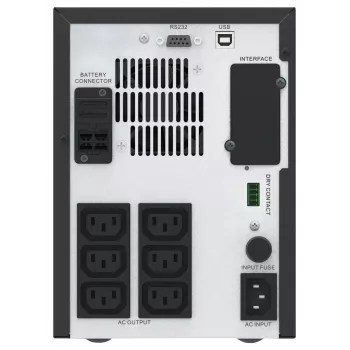 APC Easy UPS 1 Ph Line Interactive, 1500VA, Tower, 230V, 6 IEC C13 Ausgänge, AVR, potentialfreier Kontakt, LCD, ohne Netzwerkkarten-Unterstützung