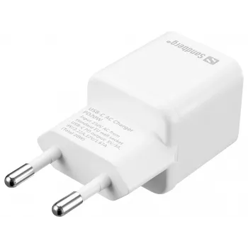 Sandberg USB-C AC-Ladegerät PD20W EU, Innenbereich, AC, 5 V, 3 A, Weiß