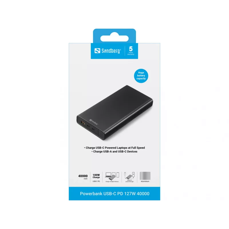 Tragbare Powerbank Sandberg USB-C PD 127W 40000 mAh