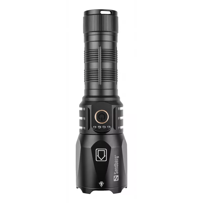 Sandberg Survivor Torch Powerbank 5000, Hand-Taschenlampe, Schwarz, Aluminium, IPX4, -30 – 40 °C, FCC, RoHS, UKCA, CE