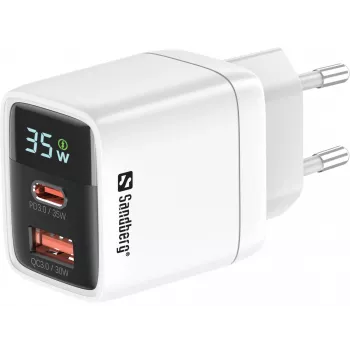 Ladegerät Sandberg 2in1 1xUSB-C 1xUSB 35W Indoor AC Universal