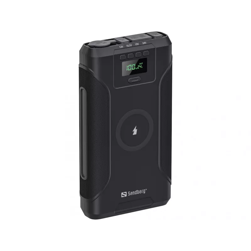 Sandberg Survivor Powerbank 7in1 76800, 76800 mAh, Lithium-Ion (Li-Ion), Kabelloses Laden, 3,6 V, Schwarz