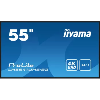 iiyama LH5541UHS-B2 Signage Display Kiosk-Design 138,7 cm (54,6 Zoll) LCD 500 cd/m² 4K Ultra HD Schwarz Integrierter Prozessor 24/7