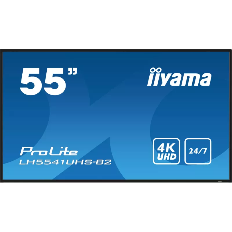 iiyama LH5541UHS-B2 Signage Display Kiosk-Design 138,7 cm (54,6 Zoll) LCD 500 cd/m² 4K Ultra HD Schwarz Integrierter Prozessor 24/7