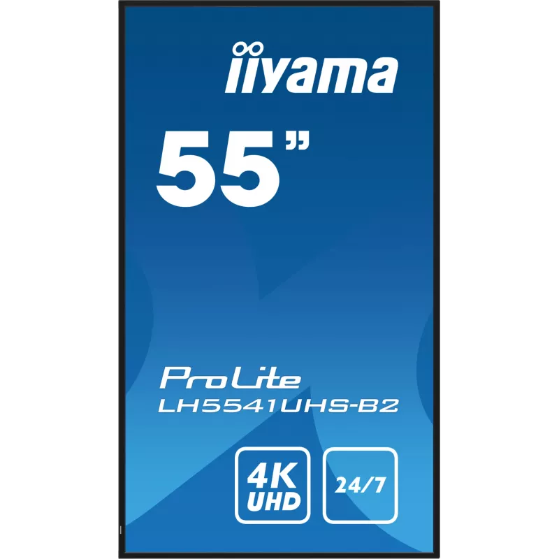iiyama LH5541UHS-B2 Signage Display Kiosk-Design 138,7 cm (54,6 Zoll) LCD 500 cd/m² 4K Ultra HD Schwarz Integrierter Prozessor 24/7