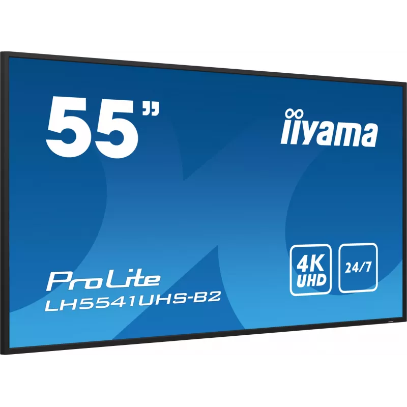 iiyama LH5541UHS-B2 Signage Display Kiosk-Design 138,7 cm (54,6 Zoll) LCD 500 cd/m² 4K Ultra HD Schwarz Integrierter Prozessor 24/7