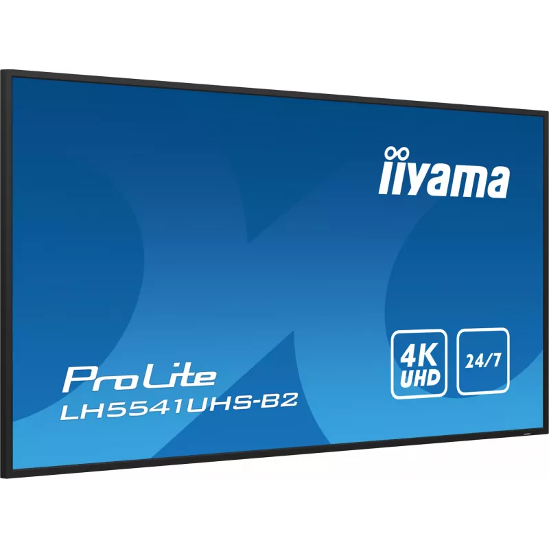 iiyama LH5541UHS-B2 Signage Display Kiosk-Design 138,7 cm (54,6 Zoll) LCD 500 cd/m² 4K Ultra HD Schwarz Integrierter Prozessor 24/7