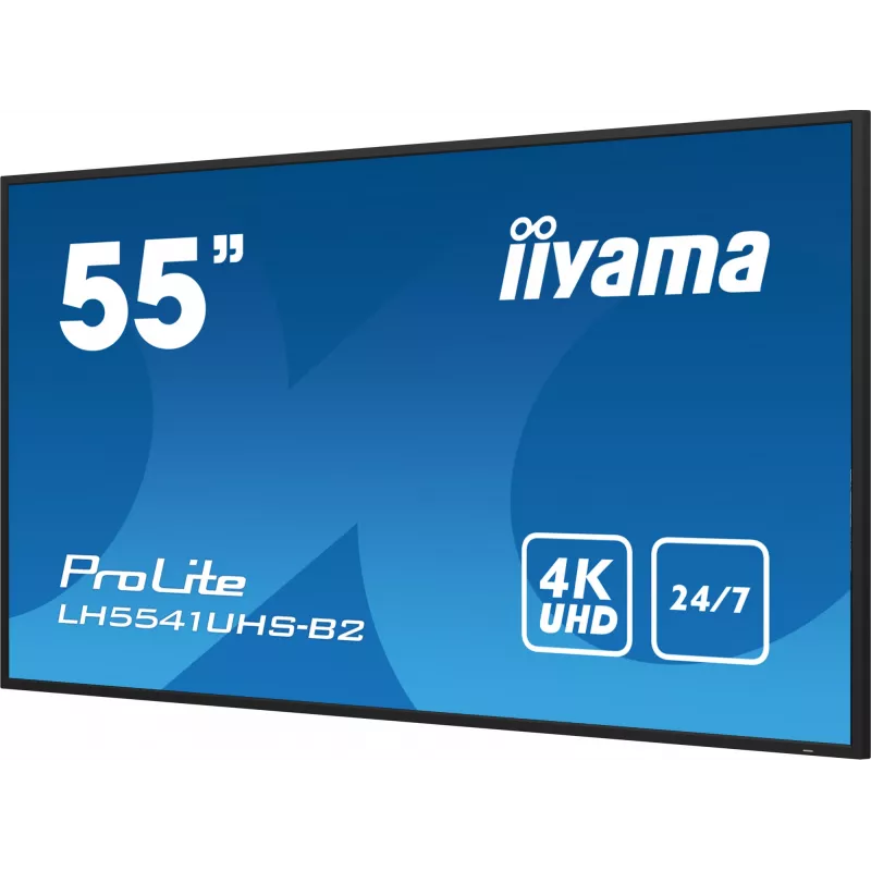 iiyama LH5541UHS-B2 Signage Display Kiosk-Design 138,7 cm (54,6 Zoll) LCD 500 cd/m² 4K Ultra HD Schwarz Integrierter Prozessor 24/7