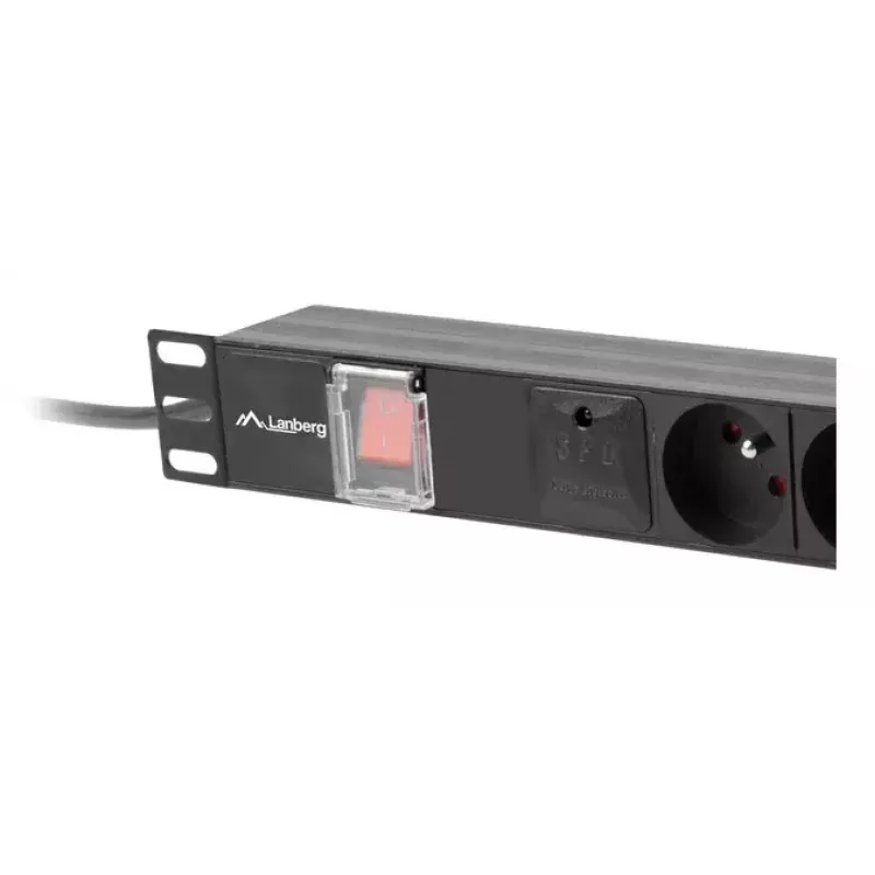 PDU Lanberg PDU-05E-0200-BK 5 AC-Steckdosen 1U Schwarz