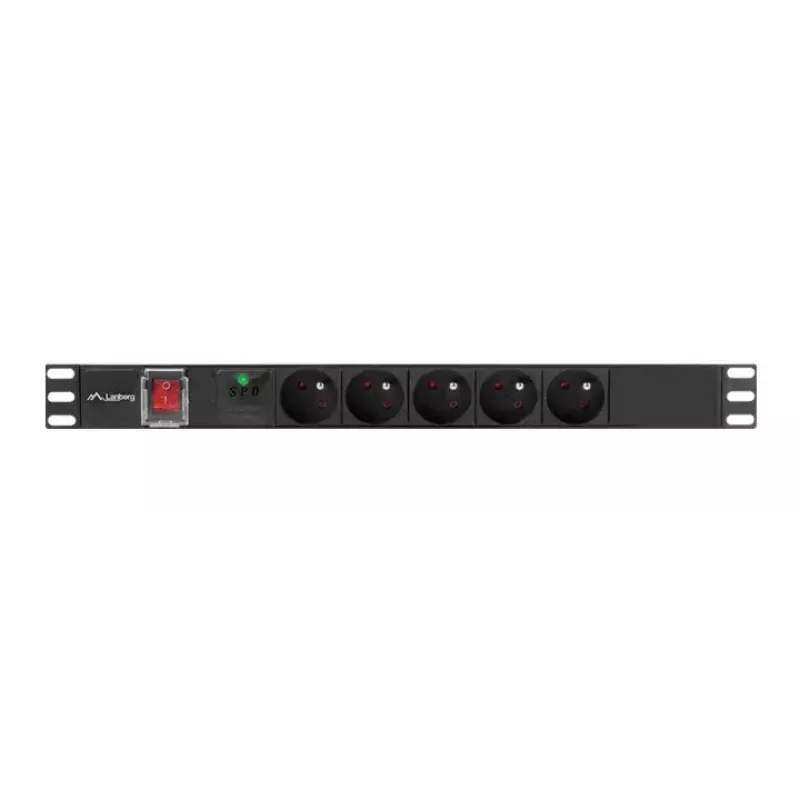 PDU Lanberg PDU-05E-0200-BK 5 AC-Steckdosen 1U Schwarz