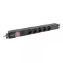 PDU Lanberg PDU-05E-0200-BK 5 AC-Steckdosen 1U Schwarz