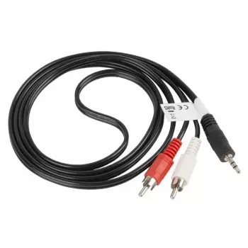 Audiokabel LANBERG 3,5-mm-auf-2×RCA-Stecker 1,5 m Schwarz