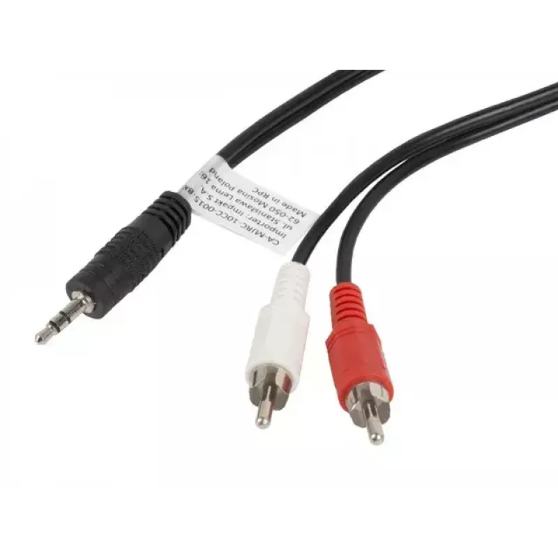 Audiokabel LANBERG 3,5-mm-auf-2×RCA-Stecker 1,5 m Schwarz