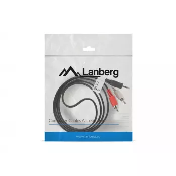 Audiokabel LANBERG 3,5-mm-auf-2×RCA-Stecker 1,5 m Schwarz