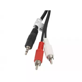 Audiokabel LANBERG 3,5 mm auf 2×Cinch-Stecker, 5 m, schwarz