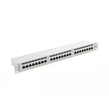 Lanberg Patch Panel 24 Port 1U, Kat. 6, geschirmt, grau
