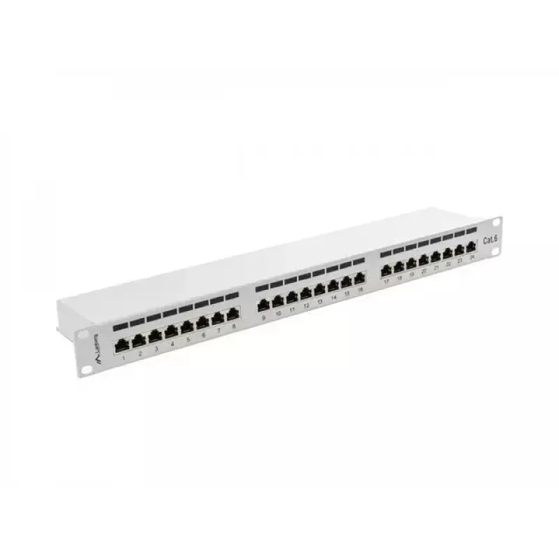 Lanberg Patch Panel 24 Port 1U, Kat. 6, geschirmt, grau