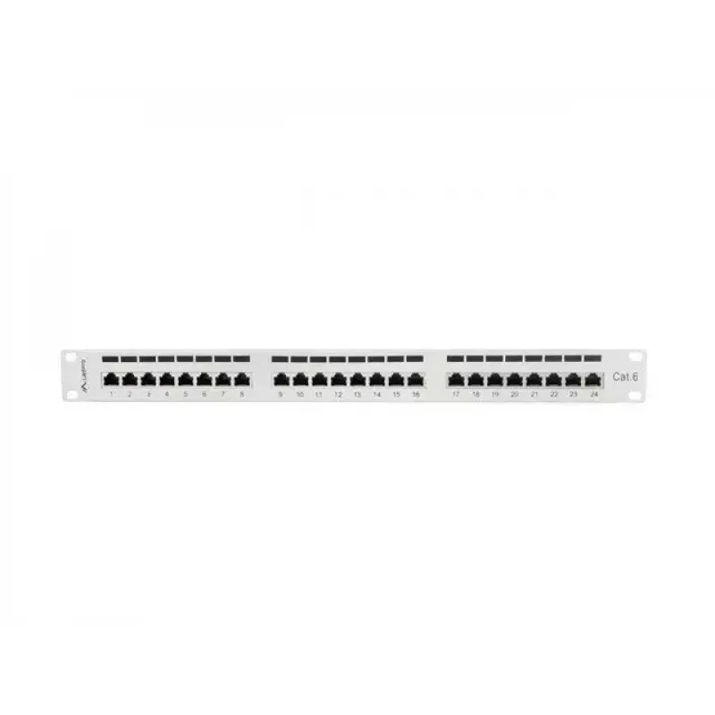 Lanberg Patch Panel 24 Port 1U, Kat. 6, geschirmt, grau