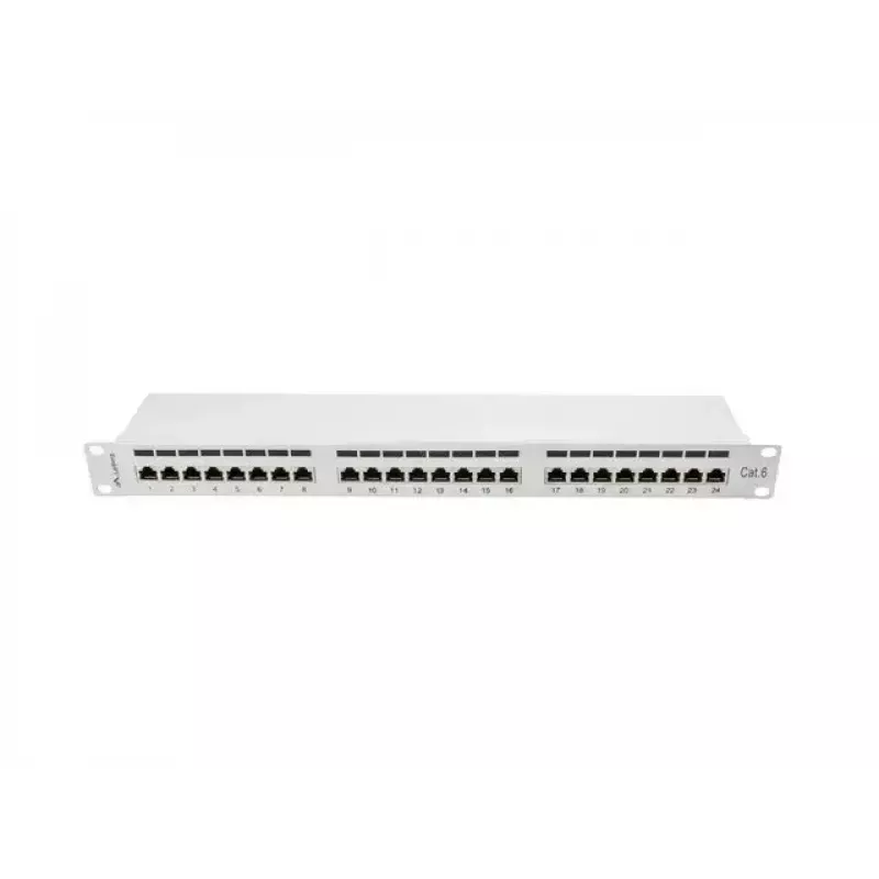 Lanberg Patch Panel 24 Port 1U, Kat. 6, geschirmt, grau