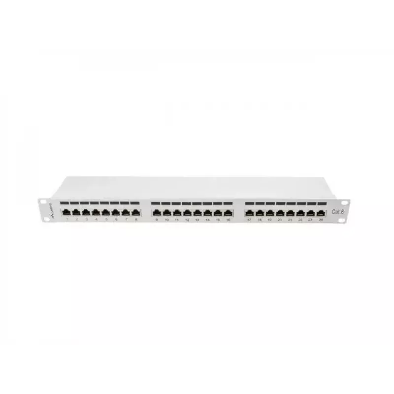 Lanberg Patch Panel 24 Port 1U, Kat. 6, geschirmt, grau