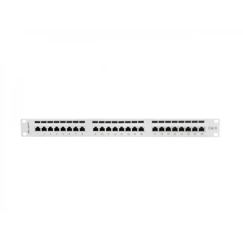 Lanberg Patch Panel 24 Port 1U, Kat. 6, geschirmt, grau