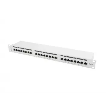 Lanberg Patch Panel 24 Port 1U, Kat. 6, geschirmt, grau