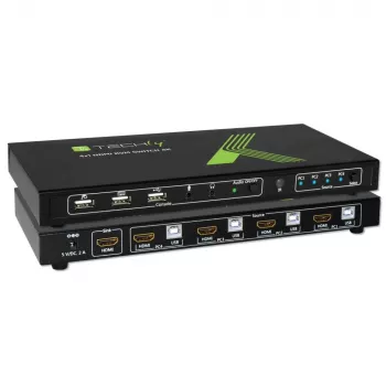 Techly 4x1 USB HDMI 4Kx2K IDATA KVM-HDMI4U KVM-Switch Schwarz
