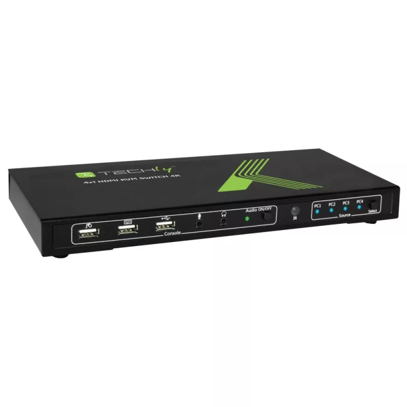 Techly 4x1 USB HDMI 4Kx2K IDATA KVM-HDMI4U KVM-Switch Schwarz