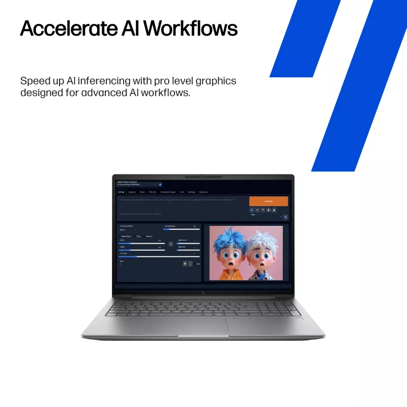 HP Zbook X G1i Intel Core Ultra 7 255H 40,6 cm (16 Zoll) WUXGA 32 GB DDR5-SDRAM NVIDIA RTX PRO 2000 Blackwell Wi-Fi 7 (802.11be) Windows 11 Pro AI Workstation, AI PC