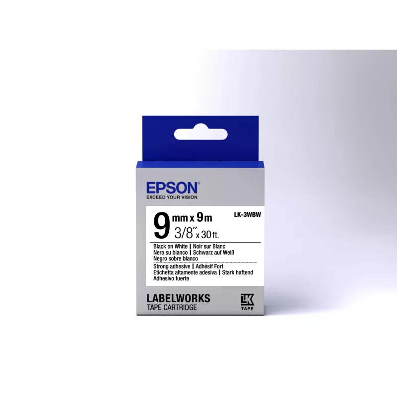 Epson Label Cartridge Strong Adhesive LK-3WBW Schwarz/Weiß 9 mm (9 m)