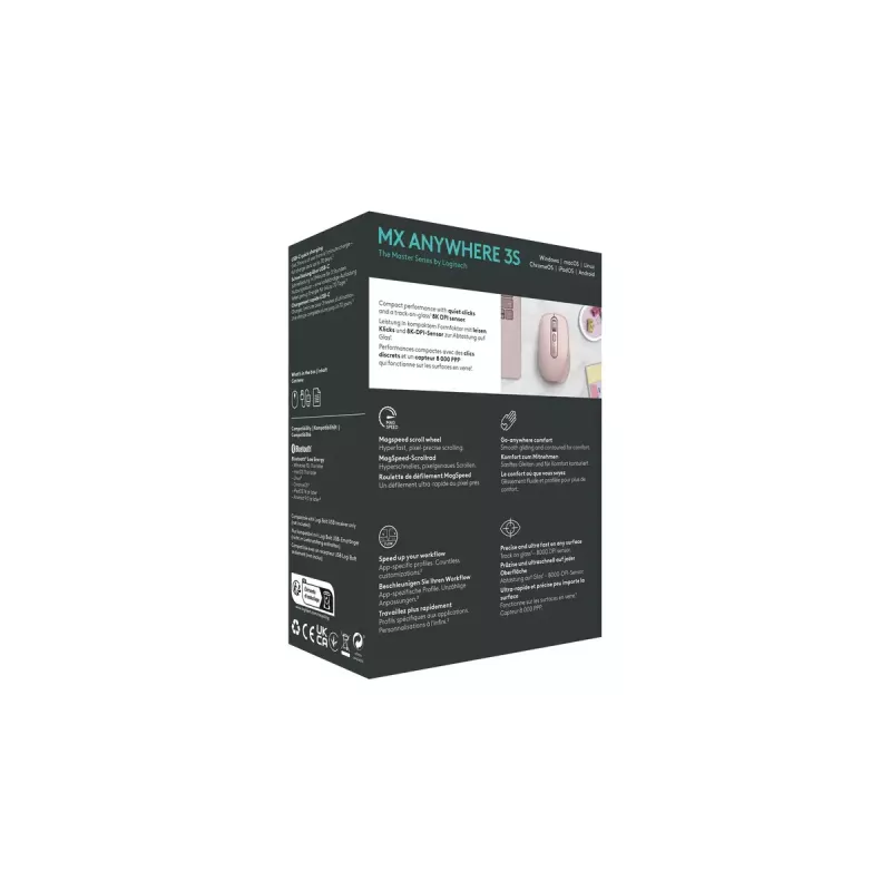 Maus Logitech MX 3S Pink USB Optisch