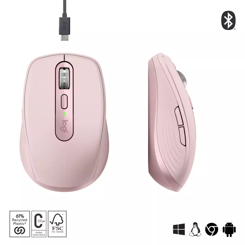 Maus Logitech MX 3S Pink USB Optisch