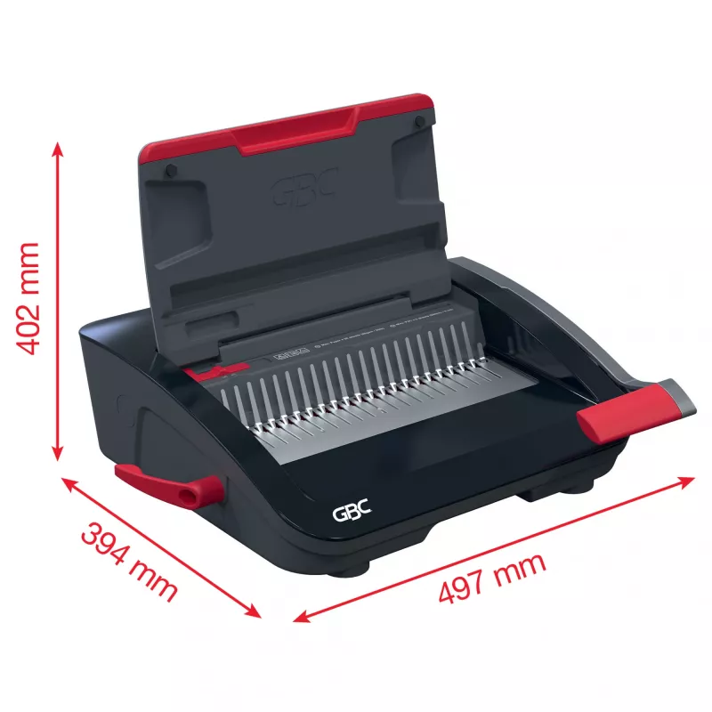 GBC CombBind® CB20 Manuelle Bindemaschine, Plastikbindung, Manuell, 240 Blatt, Schwarz, Rot