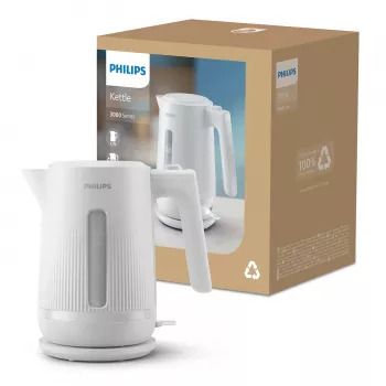 Philips 3000 Series Wasserkocher, 1,7 l, 2200 W, Weiß, Kunststoff, Überhitzungsschutz, kabellos